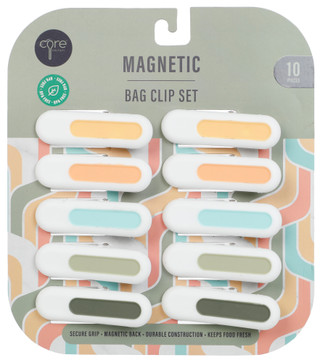 Thumbnail 2: Core Home 10-Piece Magnetic Paneled Bag Clips 
