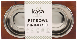 Thumbnail 4: Kasa Stainless Steel Pet Bowl Dining Set 