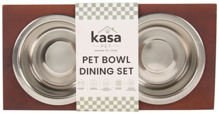 Thumbnail 5: Kasa Stainless Steel Pet Bowl Dining Set 