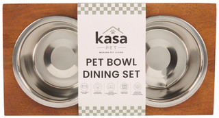 Thumbnail 6: Kasa Stainless Steel Pet Bowl Dining Set 