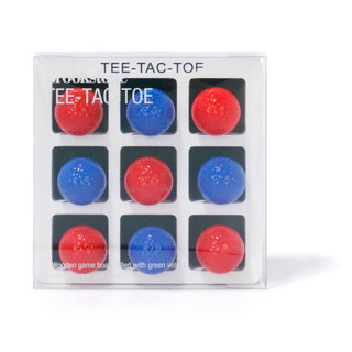 Thumbnail 1: Brookstone Wooden Tee-Tac-Toe Game with Real Golf Balls 