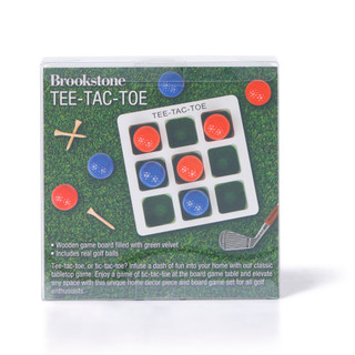 Thumbnail 2: Brookstone Wooden Tee-Tac-Toe Game with Real Golf Balls 