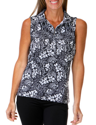 Thumbnail 1: Emerald Eighteen Women's Active Sleeveless Quarter Zip Polo Top  