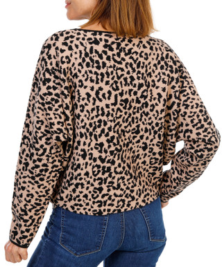 Thumbnail 2: GREIGE Women's Long Sleeve Leopard Print Pullover Sweater 