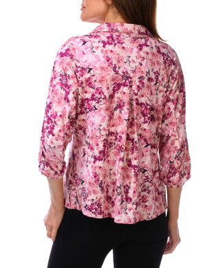 Thumbnail 2: Ava & Grace Women's 3/4 Sleeve Floral Button Up Top 