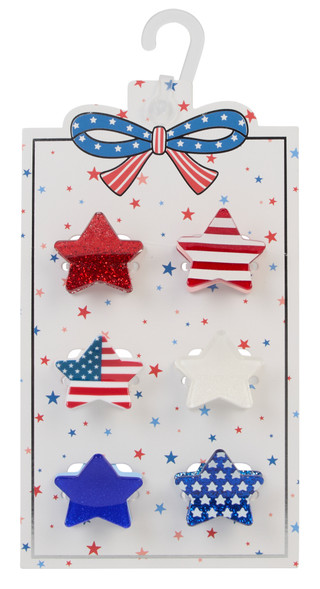 Thumbnail 1: Americana 6 Pk Americana Claw Hair Clips 