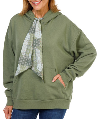 Thumbnail 1: Anneliese Women's Scarf-Drawstring Hoodie 