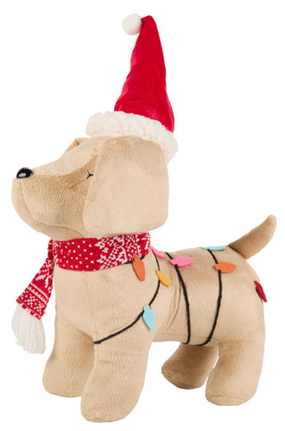 Thumbnail 2: Magical Season 14 in Christmas Dog Wrapped in Lights with Santa Hat Decor 
