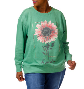 Thumbnail 3: Anneliese Women's Plus Sunflower Sweatshirt  