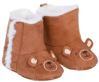 Thumbnail 1: Little Me Baby Girls Fuzzy Bear Boots 