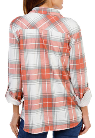 Thumbnail 2: Anneliese Women's 2 Pocket Button Up Roll Tab Soft Flannel Shirt 