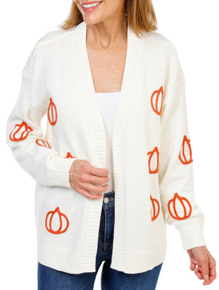 Thumbnail 1: Magical Season Women's Pumpkin Soutache Open Cardigan 