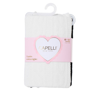 Thumbnail 1: Capelli New York Baby Girls 2 Pk Cotton Tights 