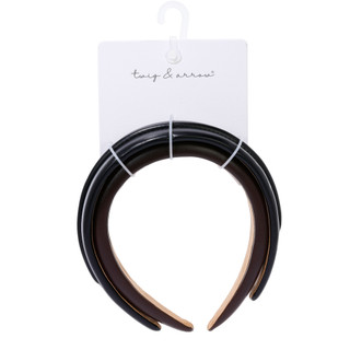 Thumbnail 1: TWIG & ARROW 2 Pk Puffy Leather Headbands 