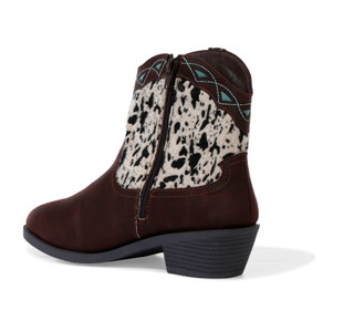 Thumbnail 2: Jellypop Women's Cow Print & Turquoise Ankle Boot 