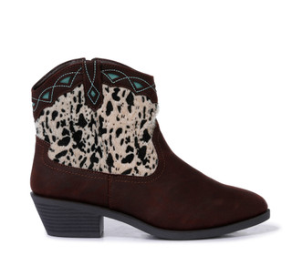 Thumbnail 3: Jellypop Women's Cow Print & Turquoise Ankle Boot 