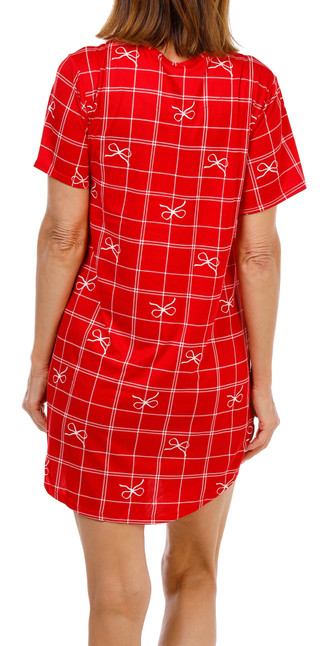 Thumbnail 2: FLORA Women's Short Sleeve Printed Night Shirt 