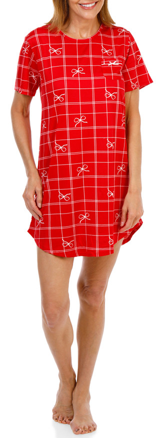 Thumbnail 3: FLORA Women's Short Sleeve Printed Night Shirt 
