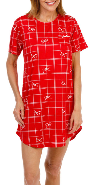 Thumbnail 1: FLORA Women's Short Sleeve Printed Night Shirt 