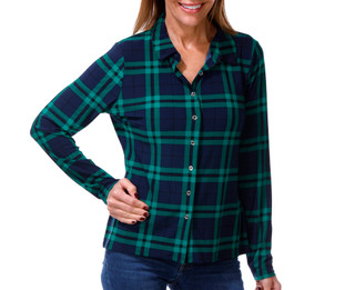 Thumbnail 1: Tommy Hilfiger Women's Long Sleeve Button Front Top 