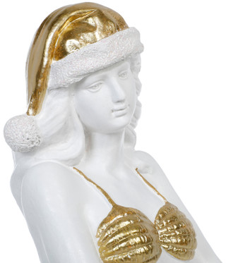 Thumbnail 3: Magical Season 25 in Christmas Mermaid Figurine with Santa Hat  