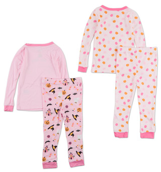 Thumbnail 2: Goodnight Llama Toddler Girls 4 Pc Halloween Boo Crew Pajama Pants Set 