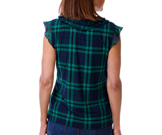 Thumbnail 2: Tommy Hilfiger Women's Sleeveless Flutter Front V-Neck Blouse 