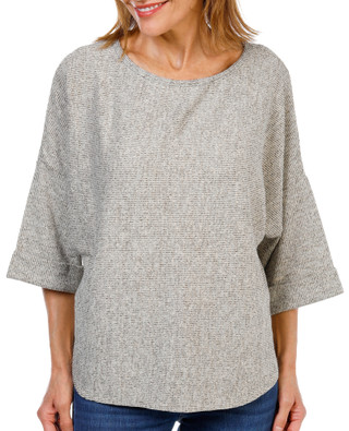 Thumbnail 1: MAX STUDIO Women's Petite 3/4 Sleeve Relaxed Fit Knit Top  