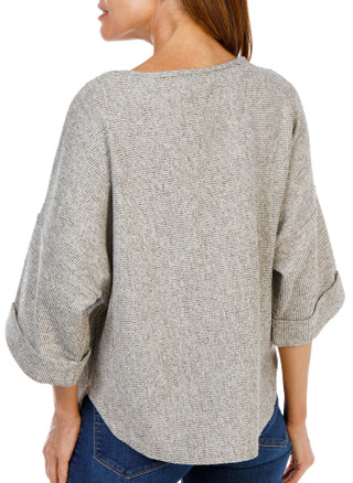 Thumbnail 2: MAX STUDIO Women's Petite 3/4 Sleeve Relaxed Fit Knit Top  