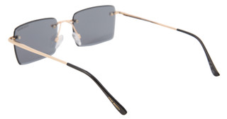 Thumbnail 2: Steve Madden Women's Audin 100% UV Gold Metal Frame Rectangle Sunglasses 