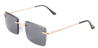 Thumbnail 1: Steve Madden Women's Audin 100% UV Gold Metal Frame Rectangle Sunglasses 