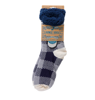 Thumbnail 1: AROMASOLES Men's Plaid Sherpa Lounge Socks  