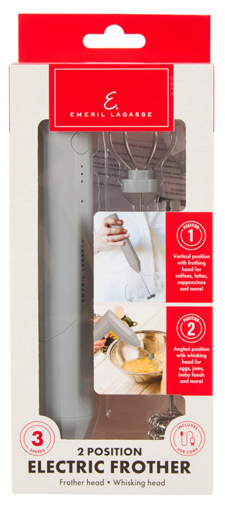 Thumbnail 1: Emeril Lagasse 2 Position Electric Frother with USB Cord & 2 Heads 