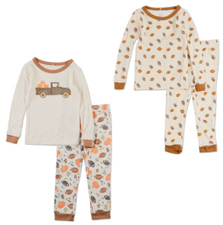 Thumbnail 1: Goodnight Llama Toddler Boys 4 Pc Harvest & Football Pajama Pants Set 