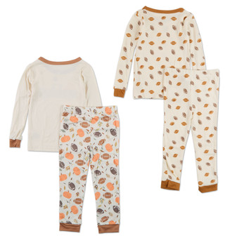 Thumbnail 2: Goodnight Llama Toddler Boys 4 Pc Harvest & Football Pajama Pants Set 