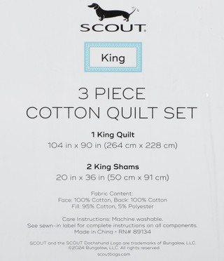 Thumbnail 3: SCOUT King Size 3 Pc Sol Surfer Quilt Set  