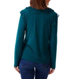 Thumbnail 2: Tommy Hilfiger Women's Long Sleeve Ruffle V-Neck Blouse 