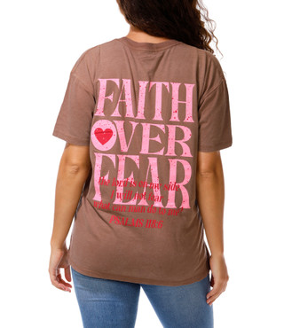 Thumbnail 1: Vintage threadz Juniors Faith Over Fear Psalm Graphic Tee 