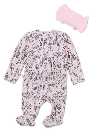 Thumbnail 2: Paris Hilton Baby Girls Printed Bodysuit w/ Headband 