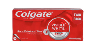 Thumbnail 1: COLGATE Twin Pack Visible White Daily Teeth Whitening Toothpaste 