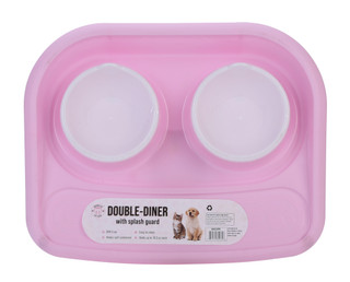 Thumbnail 1: Brooklyn Pet Gear Double-Diner w/ Splash Guard For Pets 