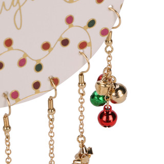 Thumbnail 2: Merry and Bright 6 Pc Christmas Stud Drop Earring Set  