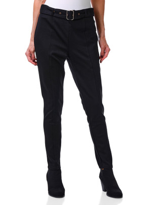 Thumbnail 1: BADGLEY MISCHKA Women's Belted Slim Leg Ponte Pants  