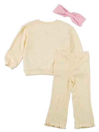 Thumbnail 2: ROXY Toddler Girls 3 Pc Graphic Tee & Flare Leggings Set w/ Bow 