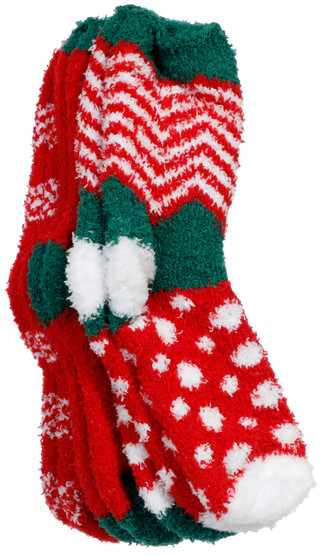 Thumbnail 2: Comfy Threads 4 Pk Cozy Christmas Socks 