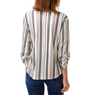 Thumbnail 2: Cure Apparel Women's Stripe Quarter Zip Top  