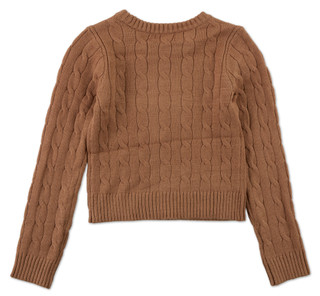 Thumbnail 2: No Comment Big Girls Horse Embroidered Cable Knit Sweater 