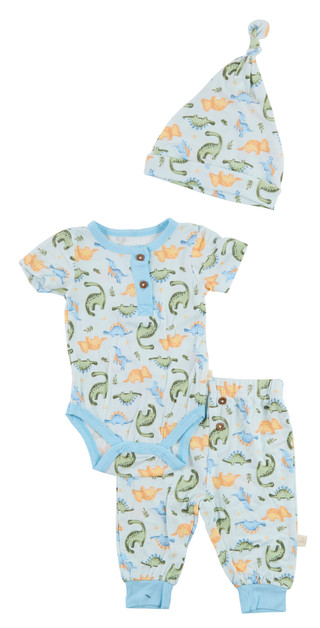 Thumbnail 1: MILKBERRY Baby Boys 3 Pc Printed Pants Set 