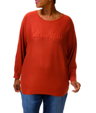 Thumbnail 1: ADRIENNE VITTADINI Women's Plus Thankful Knit Top 