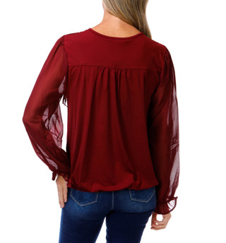 Thumbnail 2: ADRIENNE VITTADINI Women's Double Yoke Ruffle Top 